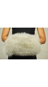 Hand Muff - White fox fur